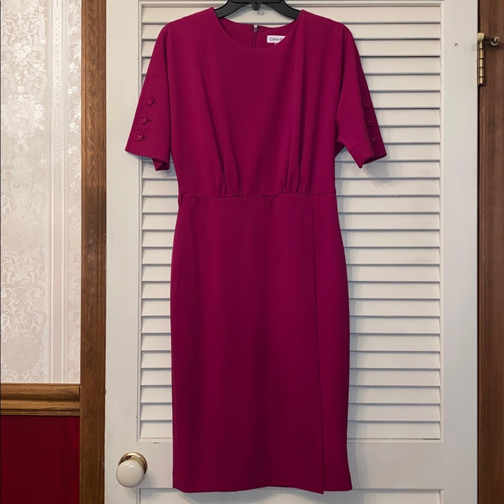 NWOT Calvin Klein Magenta pink Sheath Dress 4